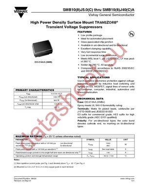 SMB10J10A-E3/5B datasheet  